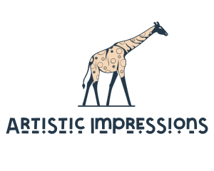 Abstract Artistic Giraffe logo design