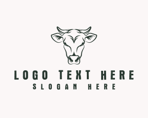Fake Meat - Cow Farm Livestock logo design