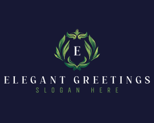 Wreath Leaves Crest logo design