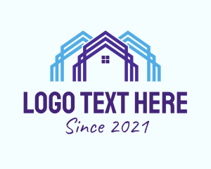 Rental - House Contractor Outline logo design