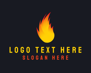 Fireball - Flaming Fireball Torch logo design