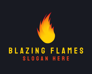 Flaming Fireball Torch logo design