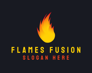 Flaming Fireball Torch logo design