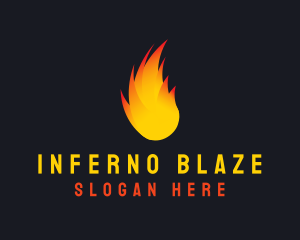 Fireball - Flaming Fireball Torch logo design