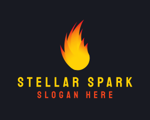 Flaming Fireball Torch logo design