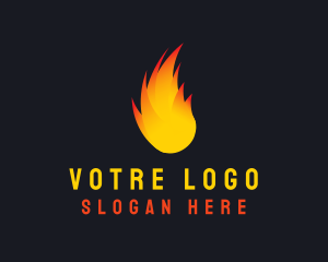 Hot - Flaming Fireball Torch logo design