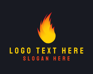 Flaming Fireball Torch Logo