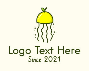 Lemon Slice - Lemon Citrus Jellyfish logo design