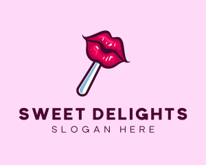 Lollipop - Seductive Lips Candy logo design