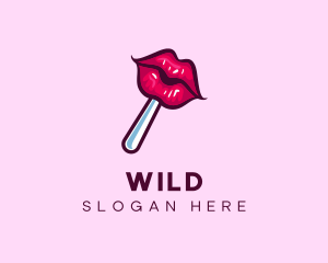 Sexy - Seductive Lips Candy logo design
