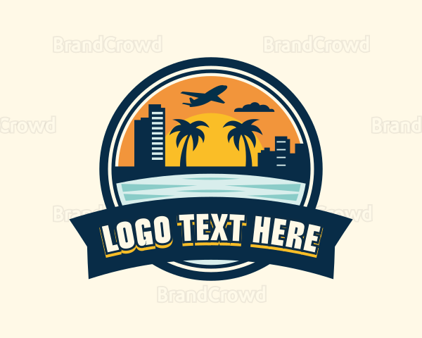 Sunset Traveling Vacation Logo