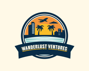 Traveling - Sunset Traveling Vacation logo design