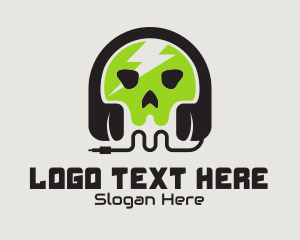 Lightning - Skull Audio App logo design