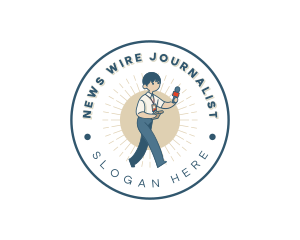 Cartoon Journalist Reporter logo design