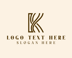 Fashion Designer - Styling Hairdresser Salon Letter K logo design