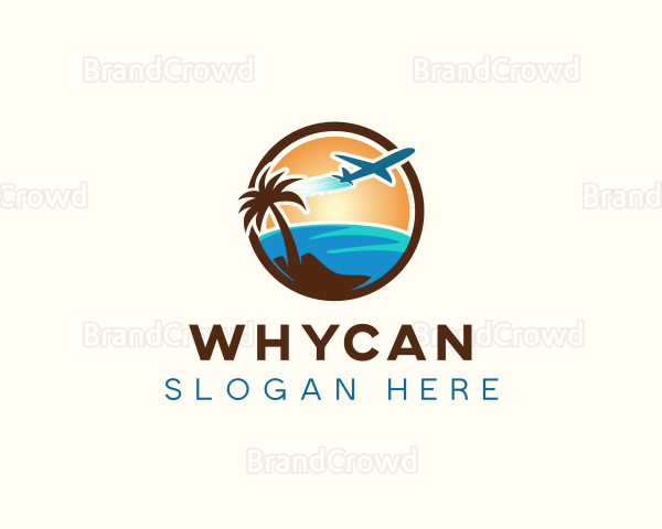 Beach Travel Tour Logo