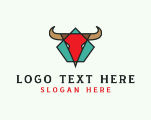 Pentagon Longhorn Bull logo design