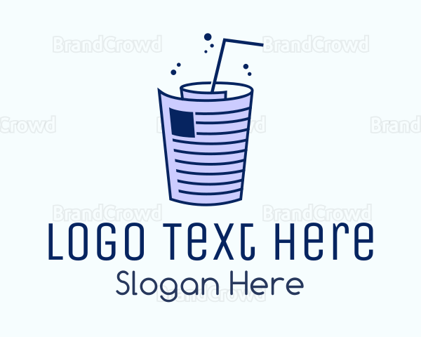 Newspaper Straw Drink Logo