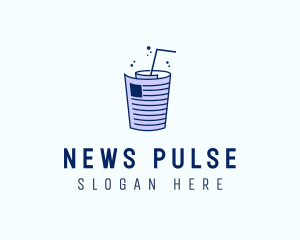 Newspaper - Newspaper Straw Drink logo design