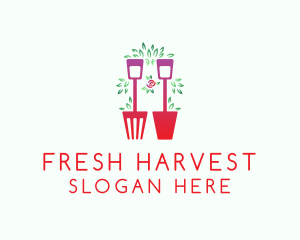 Farm To Table - Fork Shovel Leaf logo design