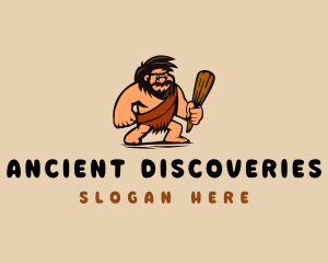 Wood Club Caveman  logo design