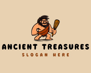 Wood Club Caveman  logo design