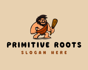 Wood Club Caveman  logo design