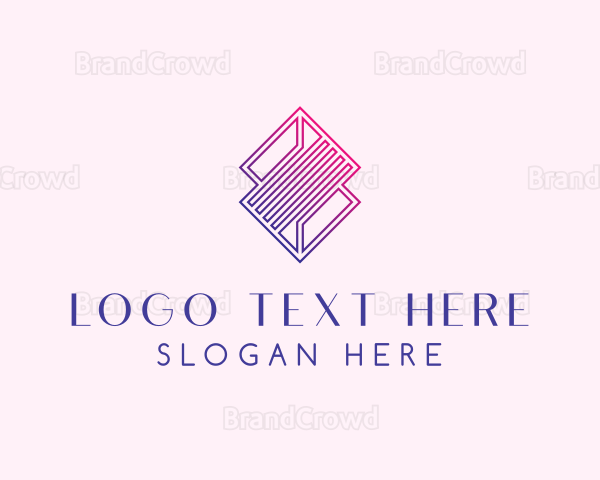 Geometric Diamond Line Art Logo