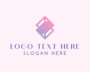 Textile - Geometric Diamond Line Art logo design