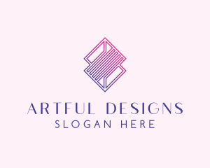 Geometric Diamond Line Art  logo design