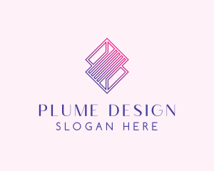 Geometric Diamond Line Art  logo design