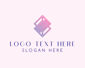 Geometric Diamond Line Art  Logo