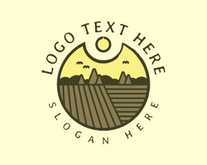 Rustic Sunset Farm Emblem logo design