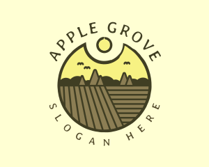 Orchard - Rustic Sunset Farm Emblem logo design