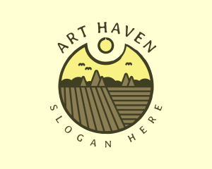 Rustic Sunset Farm Emblem logo design