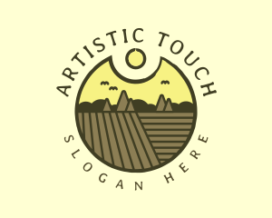 Rustic Sunset Farm Emblem logo design