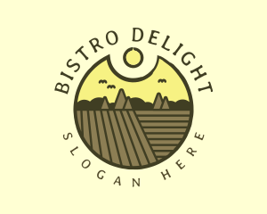 Rustic Sunset Farm Emblem logo design