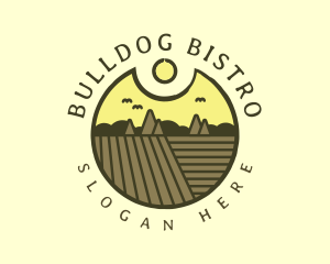 Rustic Sunset Farm Emblem logo design