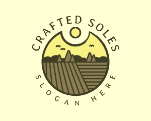 Rustic Sunset Farm Emblem logo design