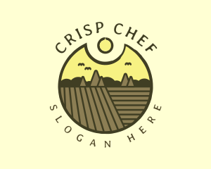 Rustic Sunset Farm Emblem logo design