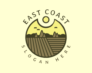 Rustic Sunset Farm Emblem logo design