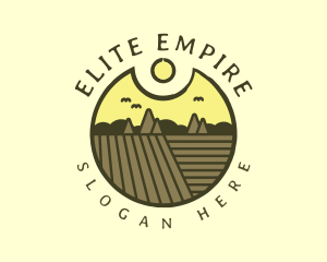 Rustic Sunset Farm Emblem logo design