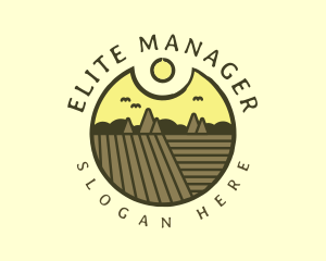 Rustic Sunset Farm Emblem logo design