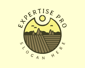 Rustic Sunset Farm Emblem logo design