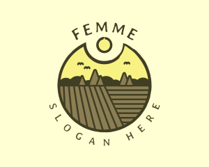 Rustic Sunset Farm Emblem logo design