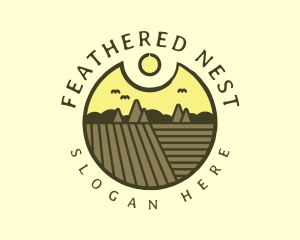 Rustic Sunset Farm Emblem logo design