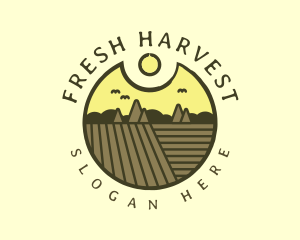 Produce - Rustic Sunset Farm Emblem logo design