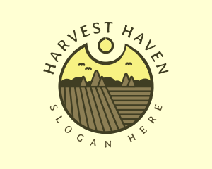 Crop - Rustic Sunset Farm Emblem logo design