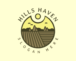 Rustic Sunset Farm Emblem logo design