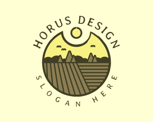 Rustic Sunset Farm Emblem logo design